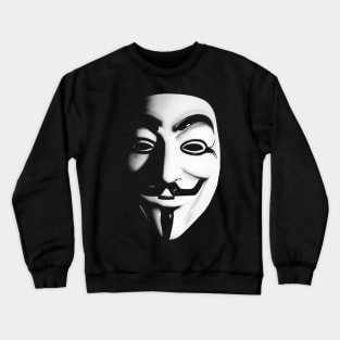 Fawkes Mask (b&w) Crewneck Sweatshirt